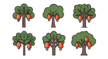 Kaju ağacı çizgisi sanat temiz yaratıcı ton vektörü