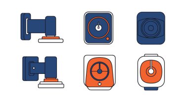 Kapı Durdurma Alarm Hattı Yumuşak renkli soyut resimleme