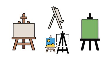 Easel Line sanat modern renk illüstrasyonu