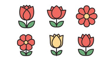 Çiçek Çizgisi Sanatı yumuşak ton soyut vektörü