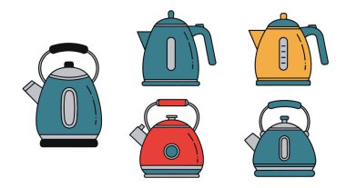 Kettle Line sanat yaratıcı modern renk illüstrasyonu