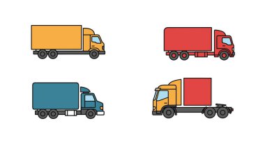 Model Kamyon Çizgisi Sanatı Renk çizimi