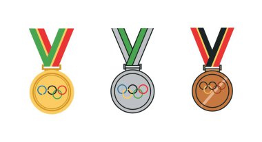 Olimpiyat Madalyası Temiz Renk Çizimi