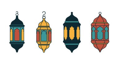 Süslü Fener en az soyut renk vektörü