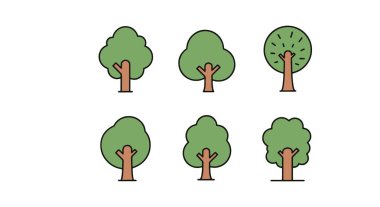 Park ağacı Satır soyut dijital renk vektörü