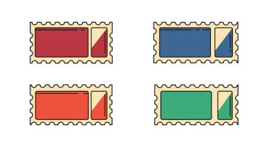 Postage Stamps Line dinamik soyut yaratıcı vektörü