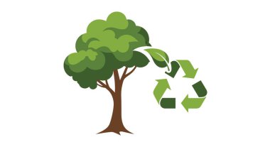 Recycle tree Line abstract dynamic style vector