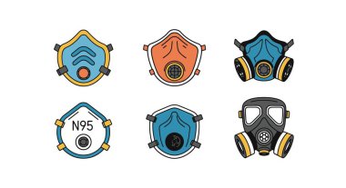 Respirator Mask Line modern abstract minimal