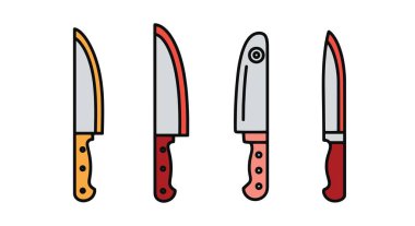 Biftek Bıçak Çizgisi Sanat yumuşak zarif renk çizimi