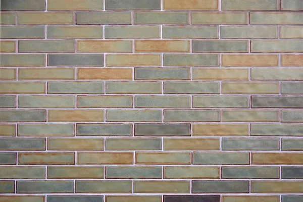 Close Full Frame View Section Wall Made Colorful Glazed Bricks — Stock Photo, Image