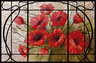 Modern tarzın çerçevesinde lekeli cam Mac 'ler. Vektör grafikleri