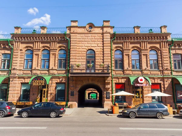 Krasnoyarsk Russia June 2021 Peace Avenue City View Old Brick — Stock Photo, Image