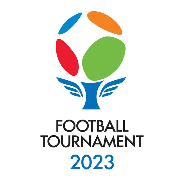 Logo Dětského Fotbalového Turnaje Fotbalový Pohár Vektorová Grafika — Stockový vektor