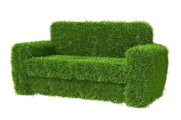 Illustration Soft Sofa Covered Form Grass Modeling Rendering — Photo