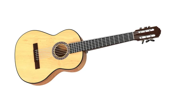 Ilustración Una Guitarra Clásica Representación Una Guitarra Sobre Fondo Blanco —  Fotos de Stock