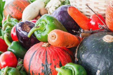 meyve ve sebze ile kompozisyon yakın çekim