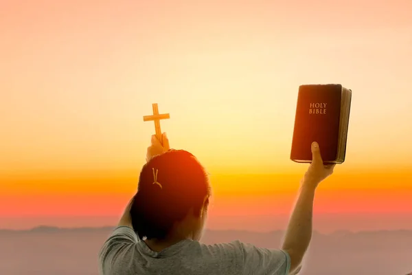 Silueta Mano Mujer Cristiana Orando Espiritualidad Religión Mujer Orando Dios —  Fotos de Stock