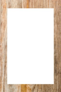 Ahşap çerçeve beyaz üzerine izole 