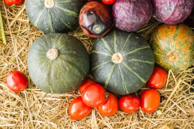 meyve ve sebze ile kompozisyon yakın çekim