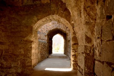 Tarihi Fort Stone Duvarı Koridoru Stok Fotoğrafçılık Resmi