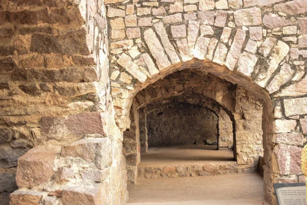 Historiska Fort Stone Wall Korridor Stock Photography Bild — Stockfoto