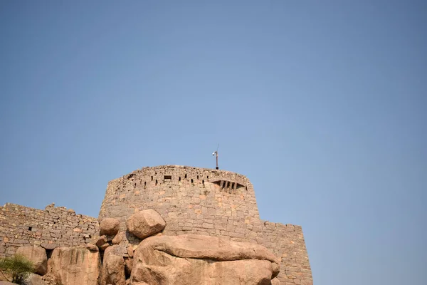 Golconda Fort Diseños Arquitectónicos Pared Ruinas — Foto de Stock