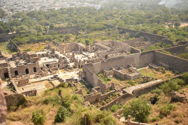 Golconda Fort Old Historical India Área Fotografía Fondo — Foto de Stock