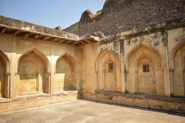 Old Historical Golconda Fort Ruined Walls India Background Stock Photograph — Stock Photo, Image