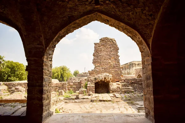 Golconda Fort Arch Oude Historische India Gebied Achtergrond Stock Foto — Stockfoto