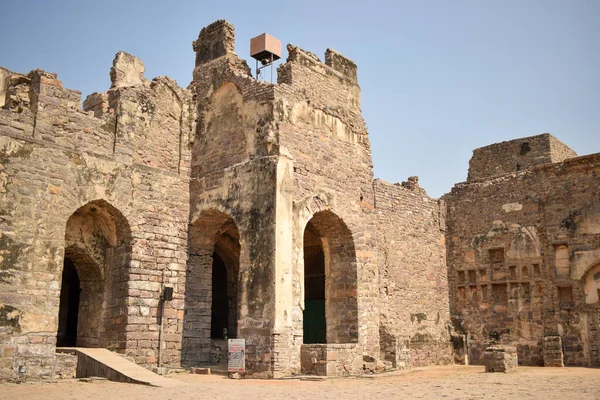 Golconda Fort Diseños Arquitectónicos Pared Ruinas —  Fotos de Stock