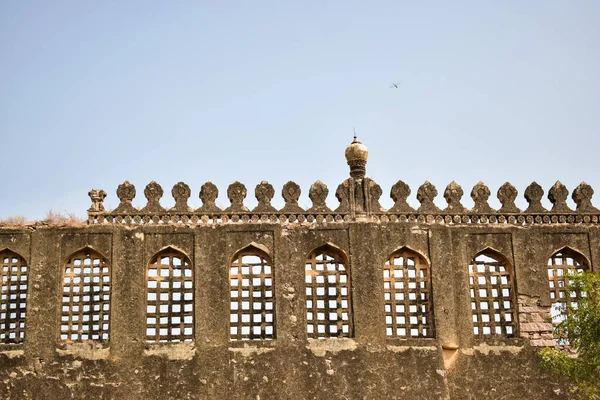 Територія Форту Гольконда Зруйнувала Стіни Фоновому Фотознімку Інді — стокове фото