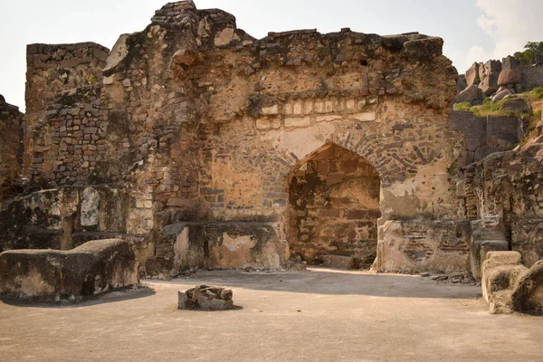 Golconda Fort Area Ruined Structure Walls India Achtergrond Stock Foto — Stockfoto
