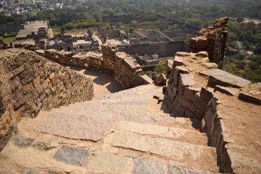 The Stone block Steps, Fort Stock 'un fotoğraf çekiminde yürüme yolu.
