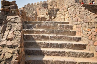 The Stone block Steps, Fort Stock 'un fotoğraf çekiminde yürüme yolu.