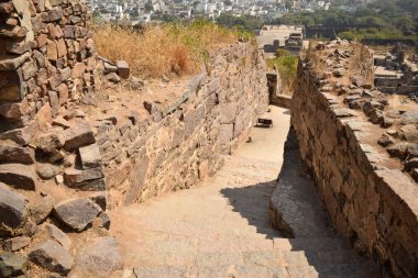 The Stone block Steps, Fort Stock 'un fotoğraf çekiminde yürüme yolu.