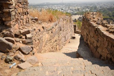 The Stone block Steps, Fort Stock 'un fotoğraf çekiminde yürüme yolu.