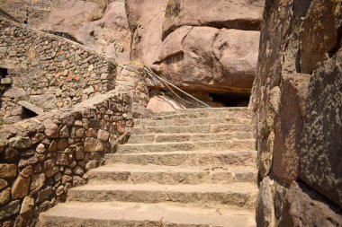 The Stone block Steps, Fort Stock 'un fotoğraf çekiminde yürüme yolu.