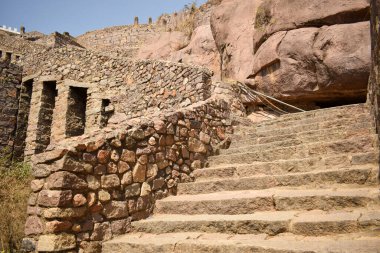 The Stone block Steps, Fort Stock 'un fotoğraf çekiminde yürüme yolu.