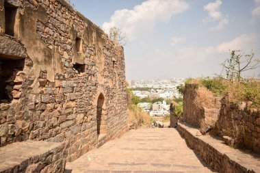 The Stone block Steps Park / Fort stok fotoğraf görüntüsünde yürüyüş yolu
