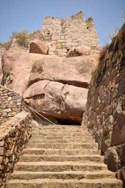 The Stone block Steps, Fort Stock 'un fotoğraf çekiminde yürüme yolu.