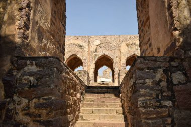 The Stone block Steps Park / Fort stok fotoğraf görüntüsünde yürüyüş yolu