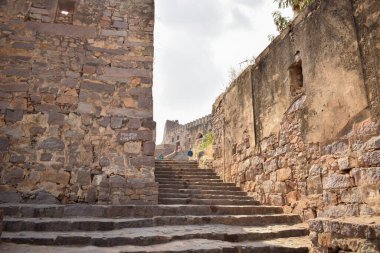 The Stone block Steps Park / Fort stok fotoğraf görüntüsünde yürüyüş yolu