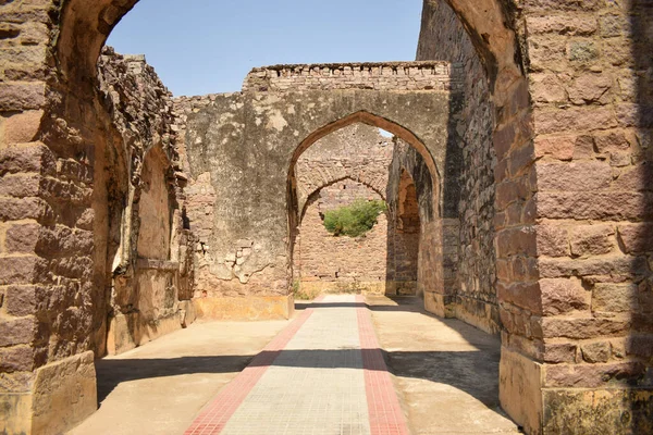 Het Stenen Blok Trappen Wandelpad Het Fort Stock Foto Afbeelding — Stockfoto