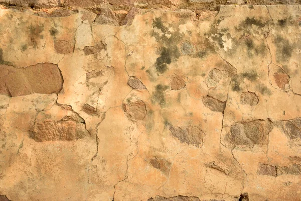 Rough Grunge Vintage Hellgelb Geschälte Zementwand Hintergrund Distressed Verwittert Schmutzig — Stockfoto