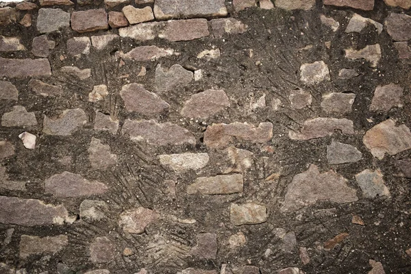 Eski Fort Rock Taş Duvarı Arkaplan Dokuması Kirli Eski Doku — Stok fotoğraf