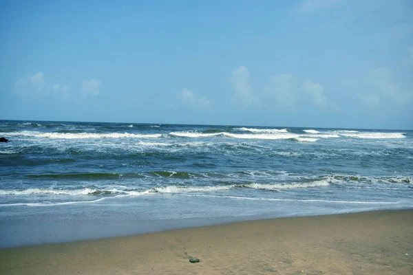 Océano Mar Olas Playa Arena Paisaje Fondo Imágenes de stock libres de derechos