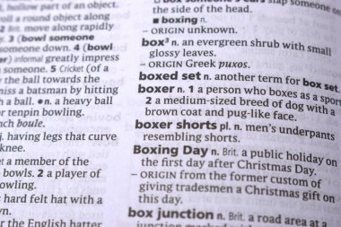 İngilizce Tanımlama Sözlüğü Yazdırılmış Kelimenin Sayfasını Kapat - Kutulanmış Kelime