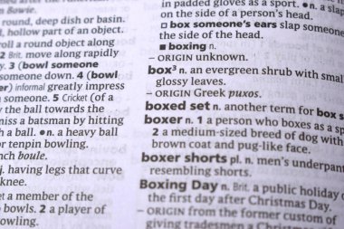 İngilizce Sözlük Sayfasını Kelimeyle Kapat - Kutu