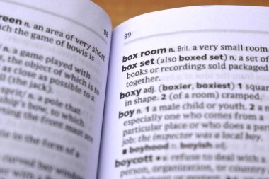 İngilizce Sözlük Sayfasını Kelimeyle Kapat - Kutu ayarlandı