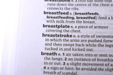 İngilizce Sözlük Sayfasını Sözcükle Kapat - Göğüs Kalıbı